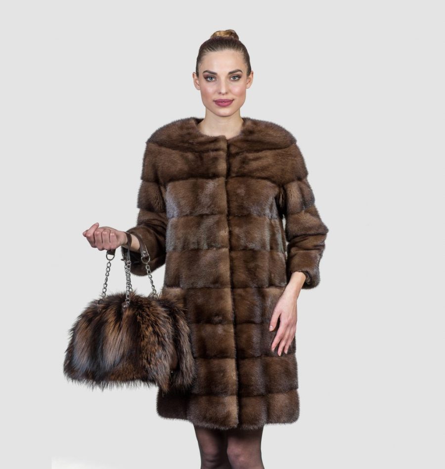 Demi Buff Long Mink Fur Coat