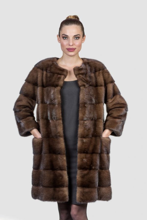 Demi Buff Long Mink Fur Coat