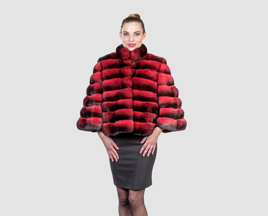 Exclusive Chinchilla Red Fur Jacket