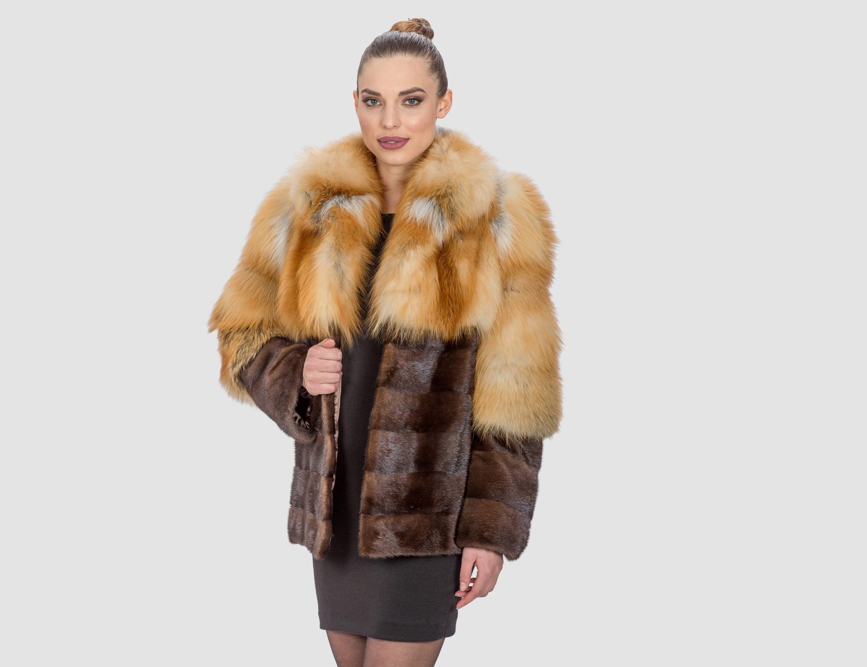 Haute Acorn Fox and Mink Fur Jacket