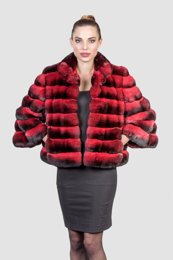 Exclusive Chinchilla Red Fur Jacket