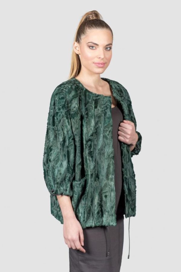Green Astrakhan Fur Jacket