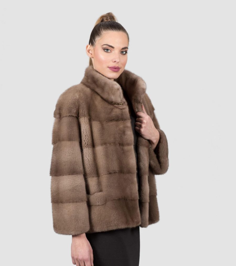 Pastel Mink Fur Jacket. 100% Real Fur Coats and Accessories.