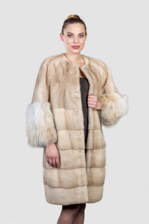 Terra Mink Fur Coat With Lynx Cuffs