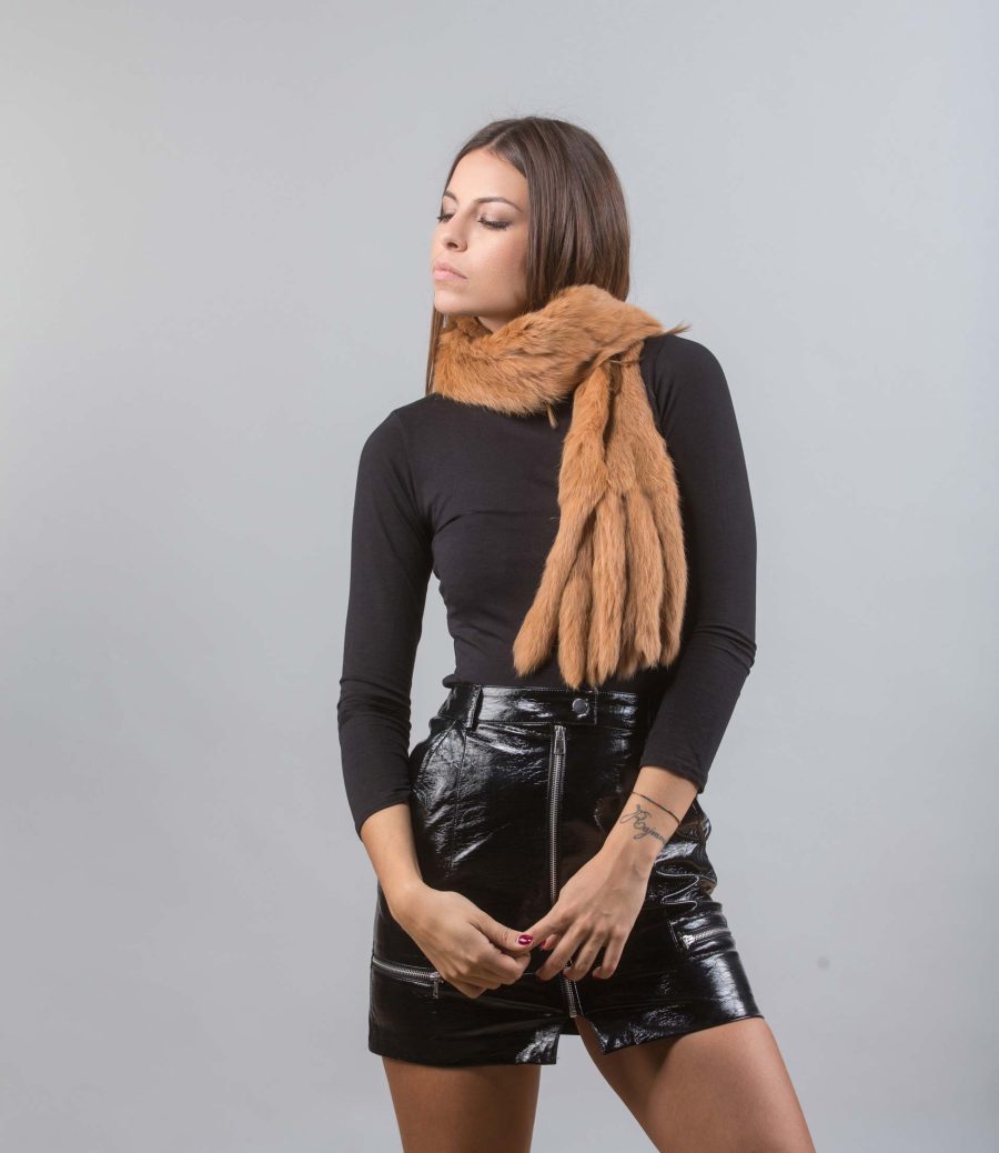 Real Rabbit Fur Scarf  With Fashionable Endings