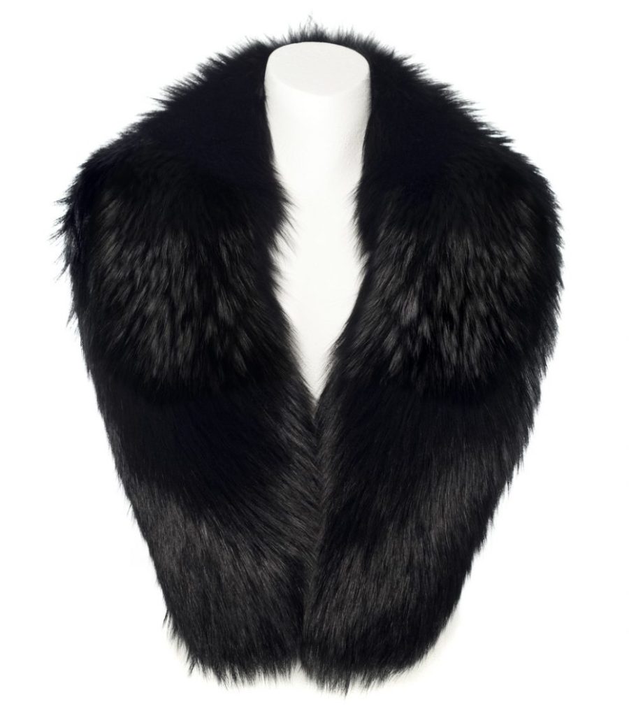 Black Pearl Fox Fur Collar I Made of Real Fox Fur I Haute Acorn