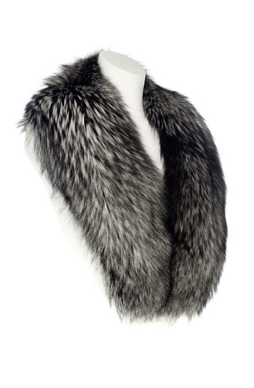Silver Fox Fur Collar I Made of Real Fox Fur I Haute Acorn
