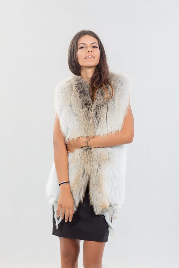 Golden Island Long Hair Fox Fur Vest