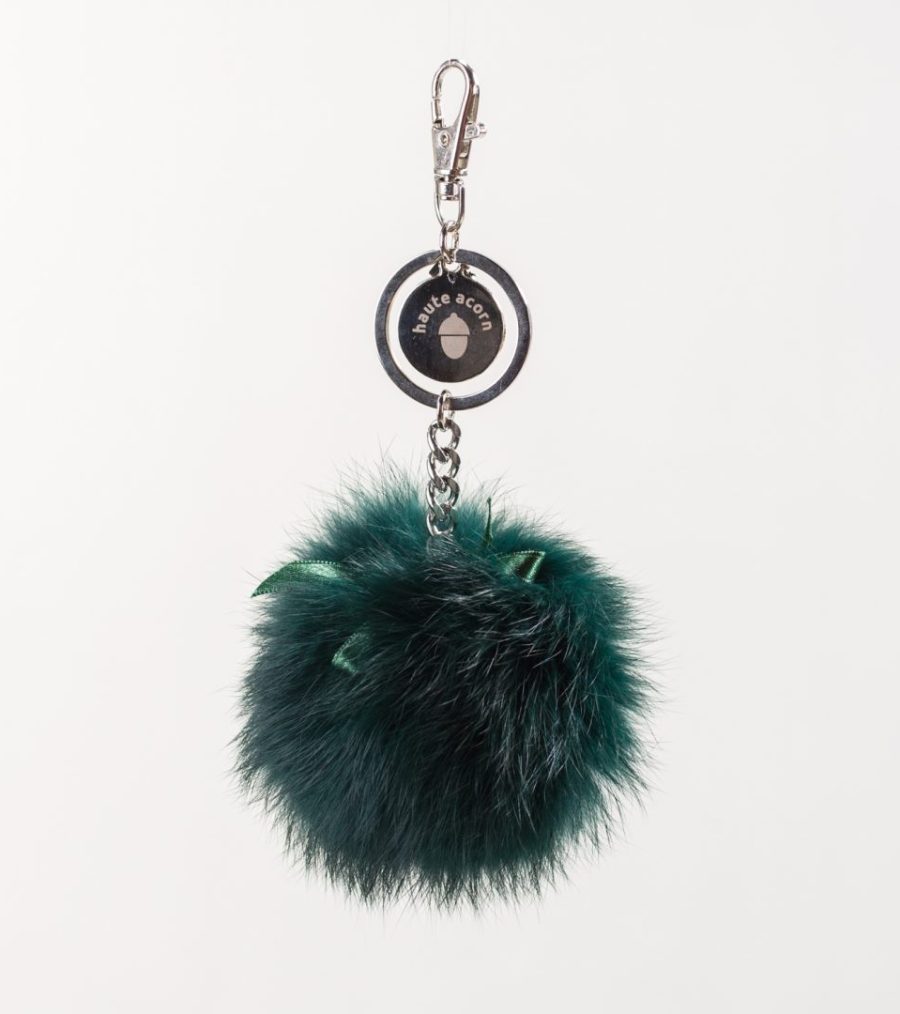 The Forest Green Fur Keychain