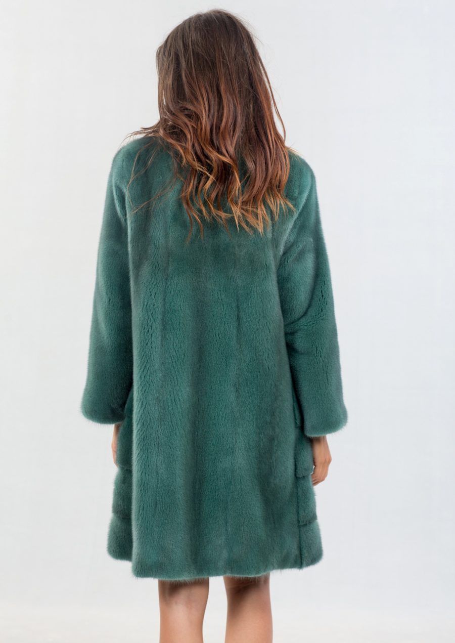 Green Nafa Mink Fur Jacket