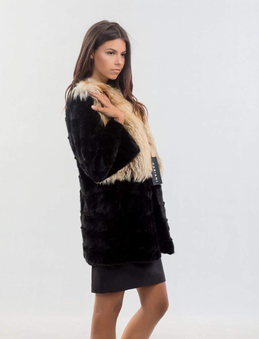 Mink Fur Jacket with Red Fox details