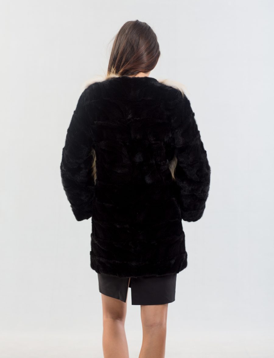 Mink Fur Jacket with Red Fox details