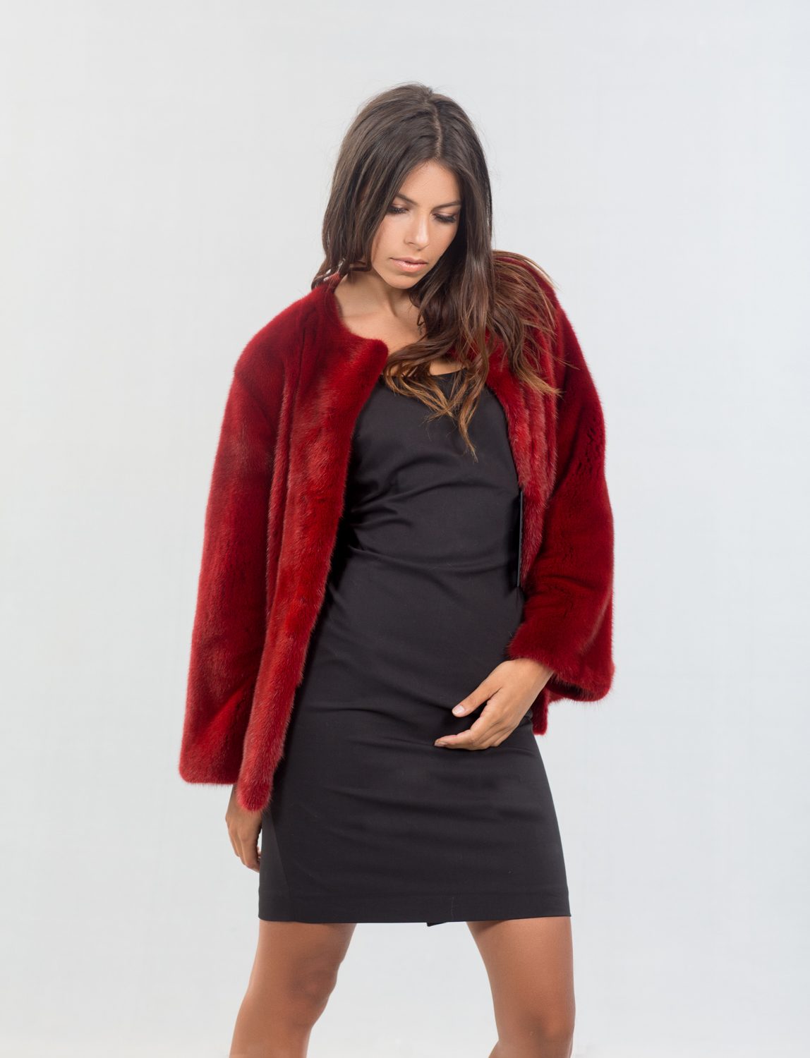 Nafa Mink Male Red Fur Jacket. 100% Real Fur Coats and Accessories.