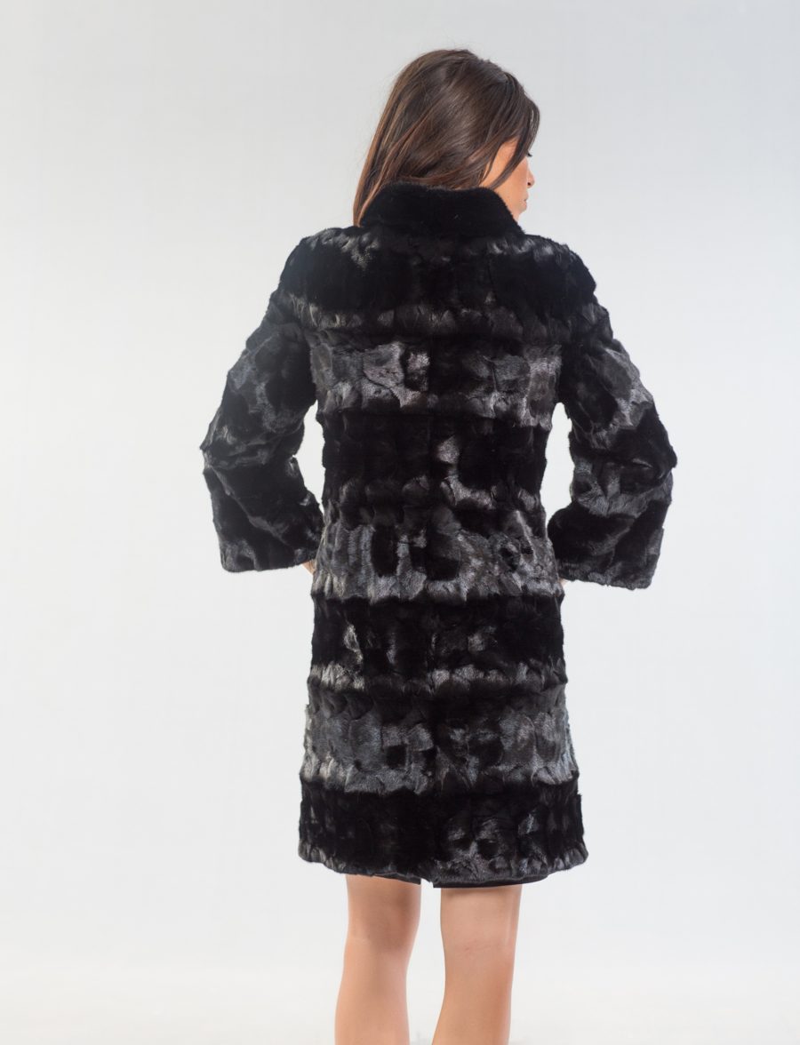 Black Head Mink Fur Coat