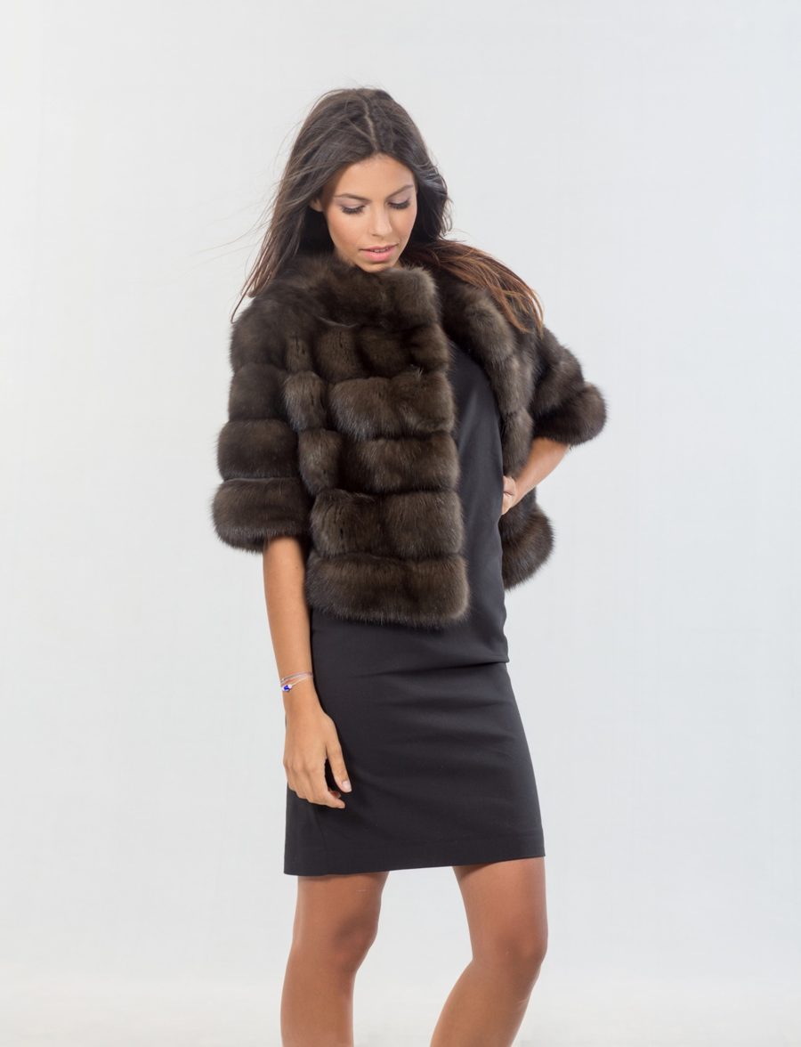 Dark Skin Russian Sable Fur Jacket