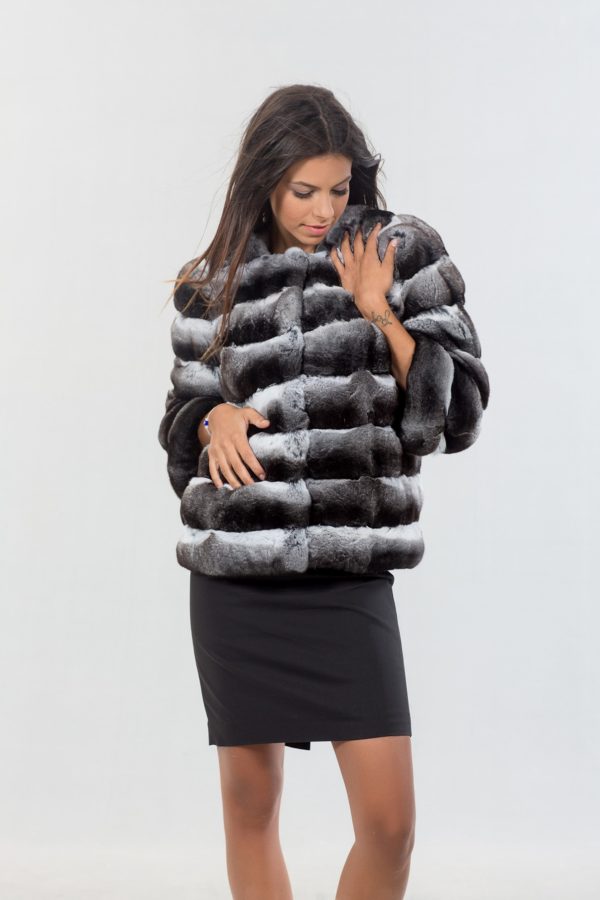 Chinchilla Fur Natural Long Hair Jacket