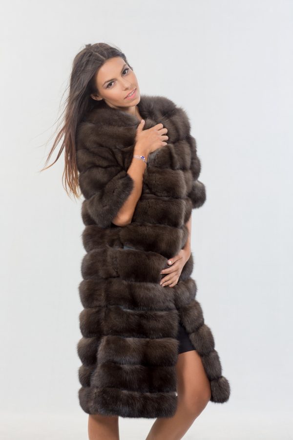 Dark Skin Russian Sable Fur Coat