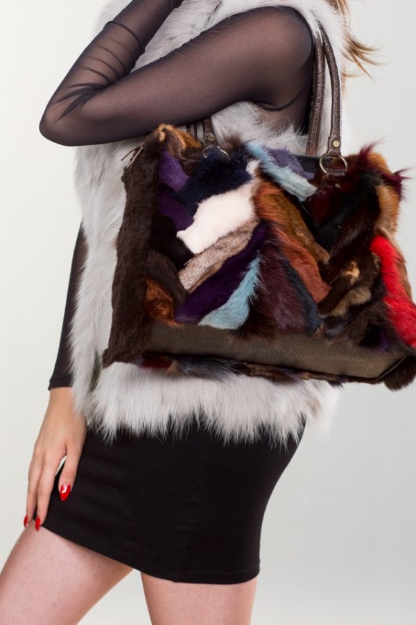 Multicolor Fur Handbag