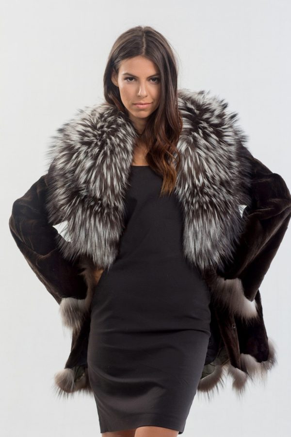 Sheared Mink fur Jacket with Arizante Fox Collar