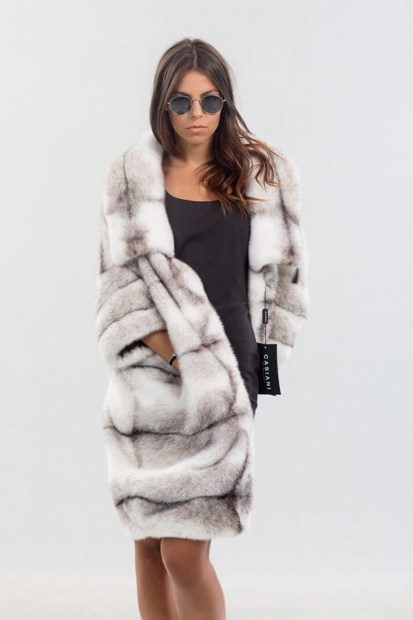 Black Cross Mink Fur Coat