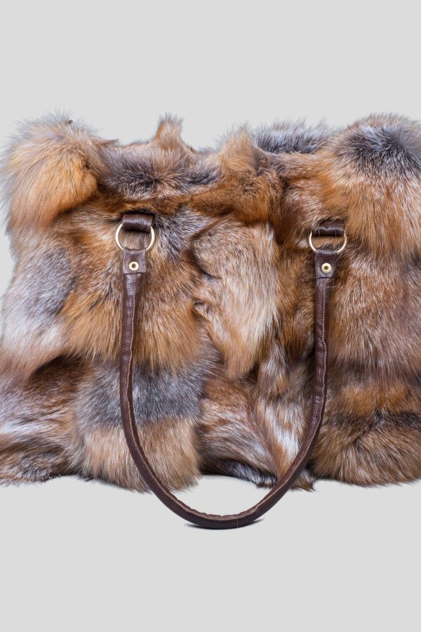 Crystal Fox Fur Handbag
