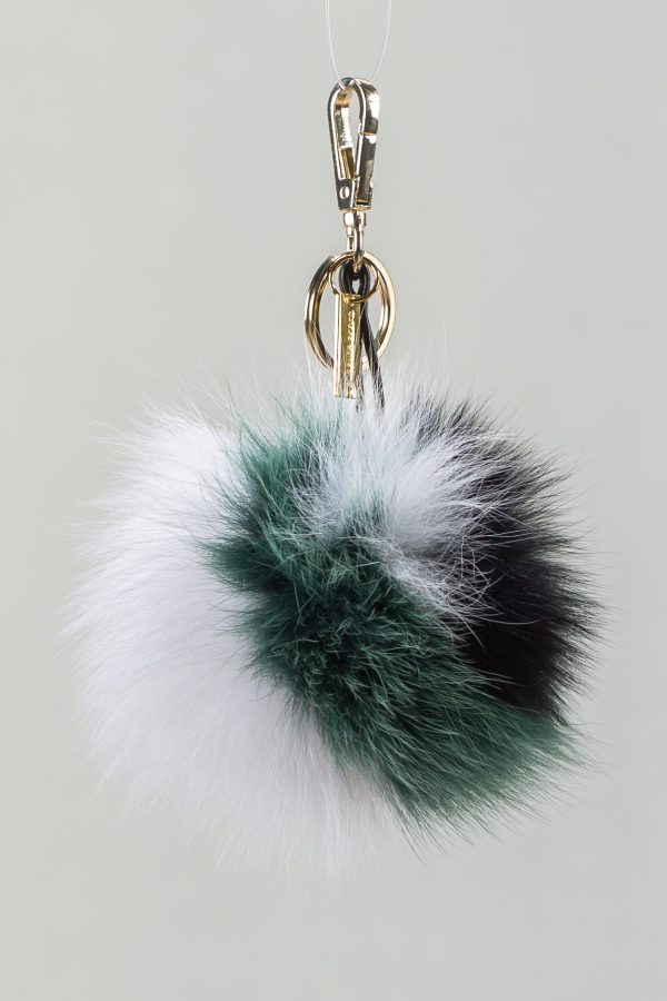 The Green n White Fur Keychain