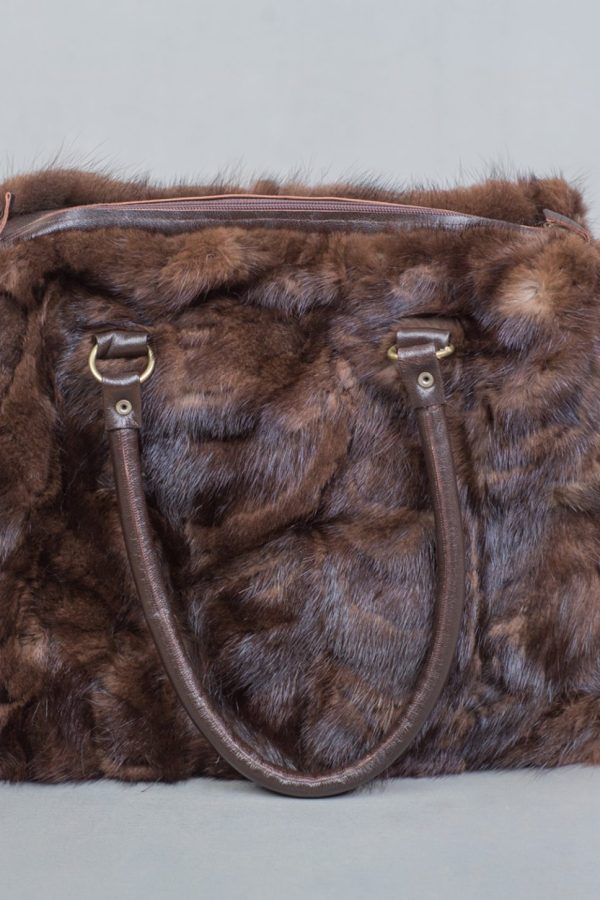Real Mink Fur Handbag