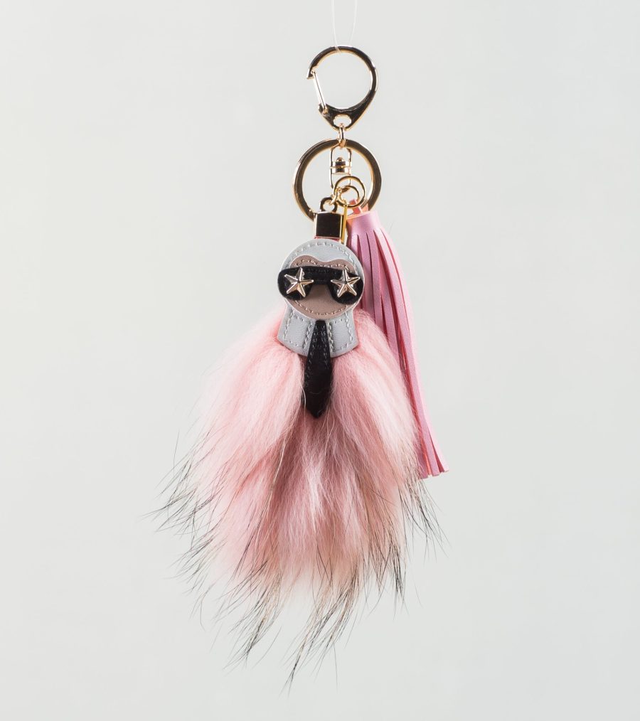 The Pink Karlito Fur Keychain