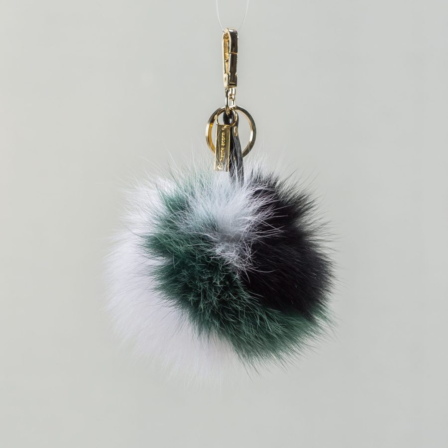 The Green n White Fur Keychain