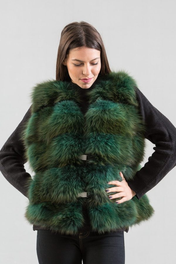 Green Fox Fur Vest