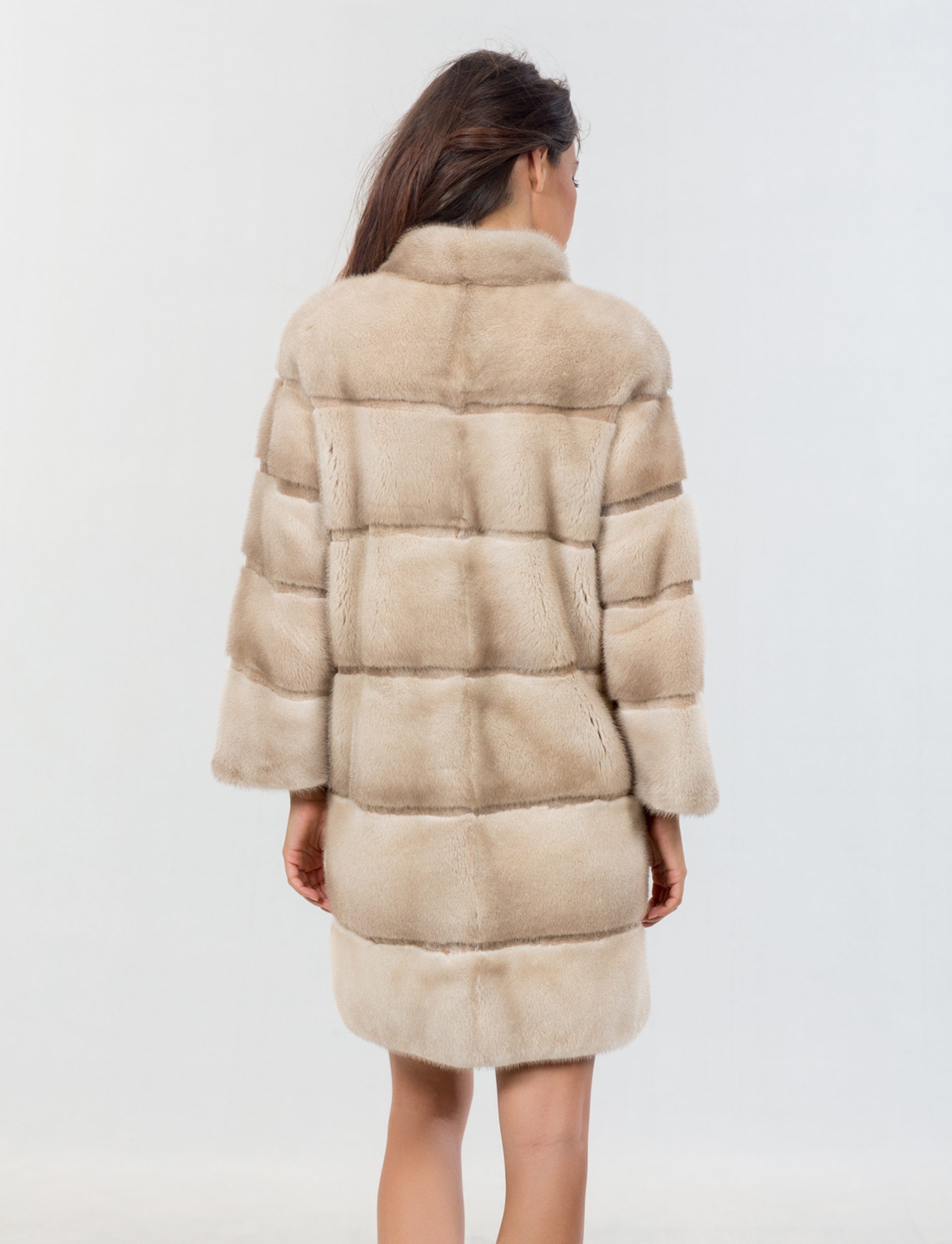 ジャケット・アウター aclent standard color volume fur coat Mink Fur Champagne Long Jacket - 100% Real Fur - Haute Acorn