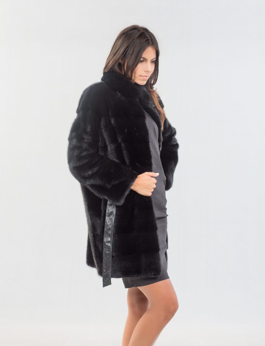 Black Mink Fur Jacket - 100% Real Fur Coats - Haute Acorn