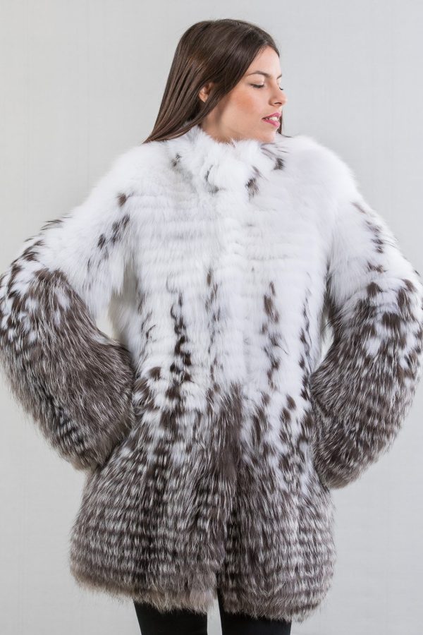 Black N White Fox Fur Jacket