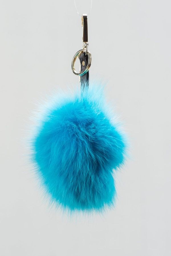 Blue Chinchilla Fur Bag Charm