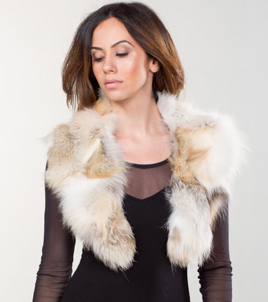 Red and White Fox Fur Collar