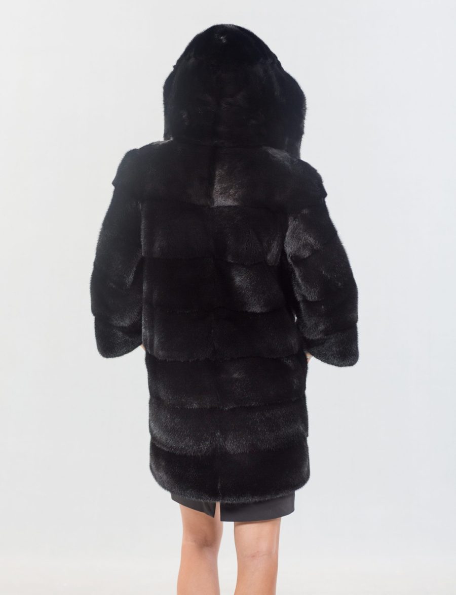 Black Mink Coat With Hood