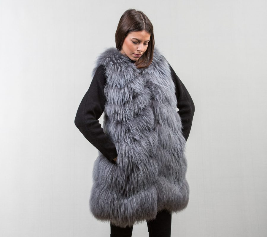 Grey Fox Fur Vest