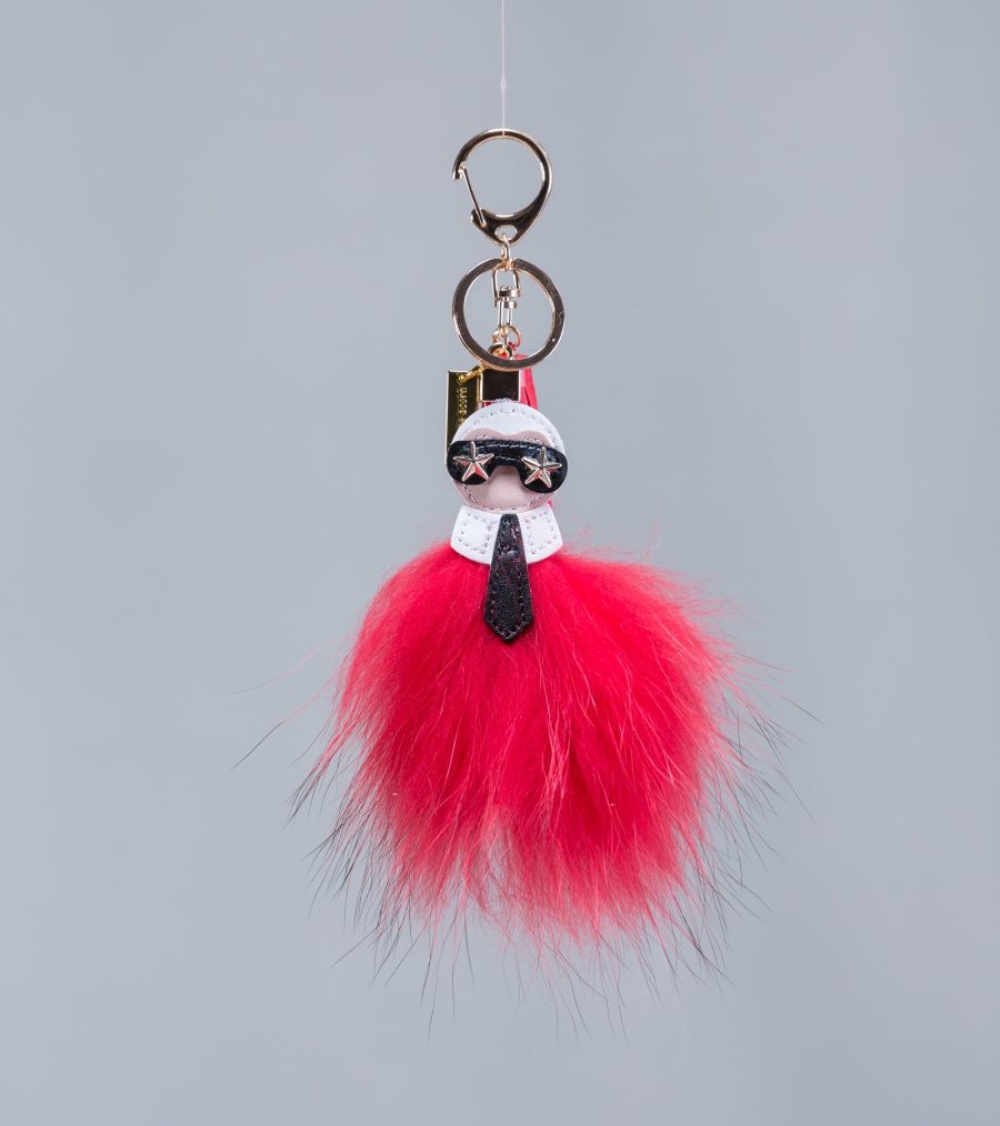 The Red Karlito Fur Keychain