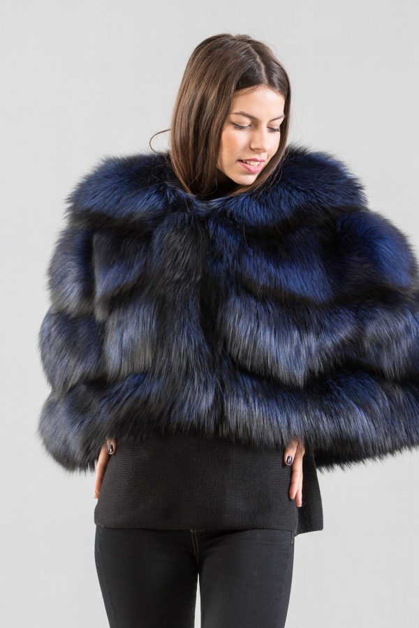 Short Fox Fur Cape- Made of Real Fox Fur-Haute Acorn Short Fox Fur Cape- Made of Real Fox Fur-Haute Acorn