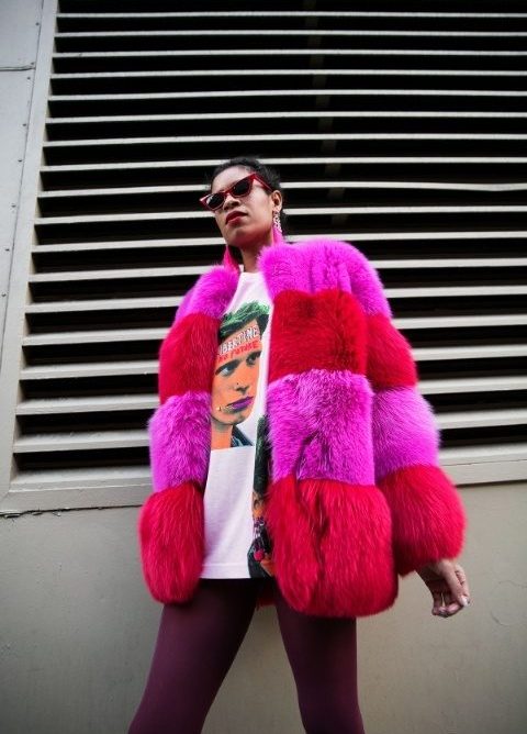 nyfw 2017 colorful fur coat