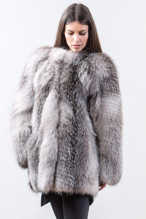 Blue Frost Fox Fur Jacket
