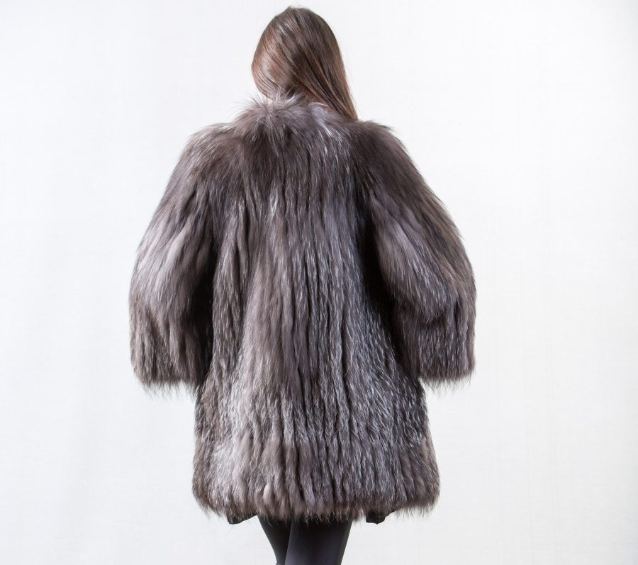 Saga Silver Fox Vertical Fur Jacket