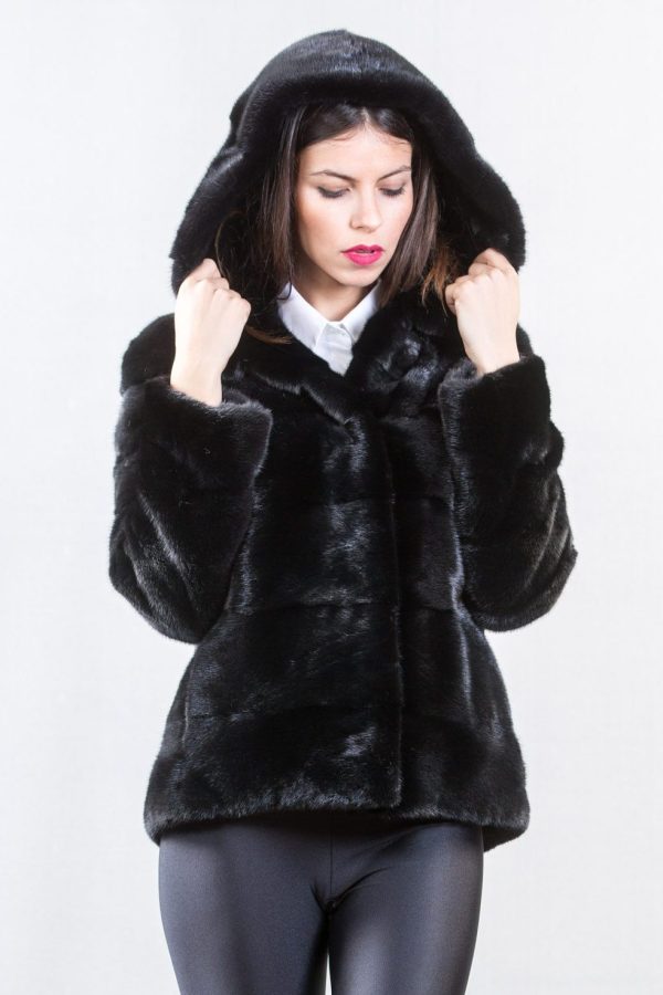 Blackglama Mink Fur Jacket With Hood