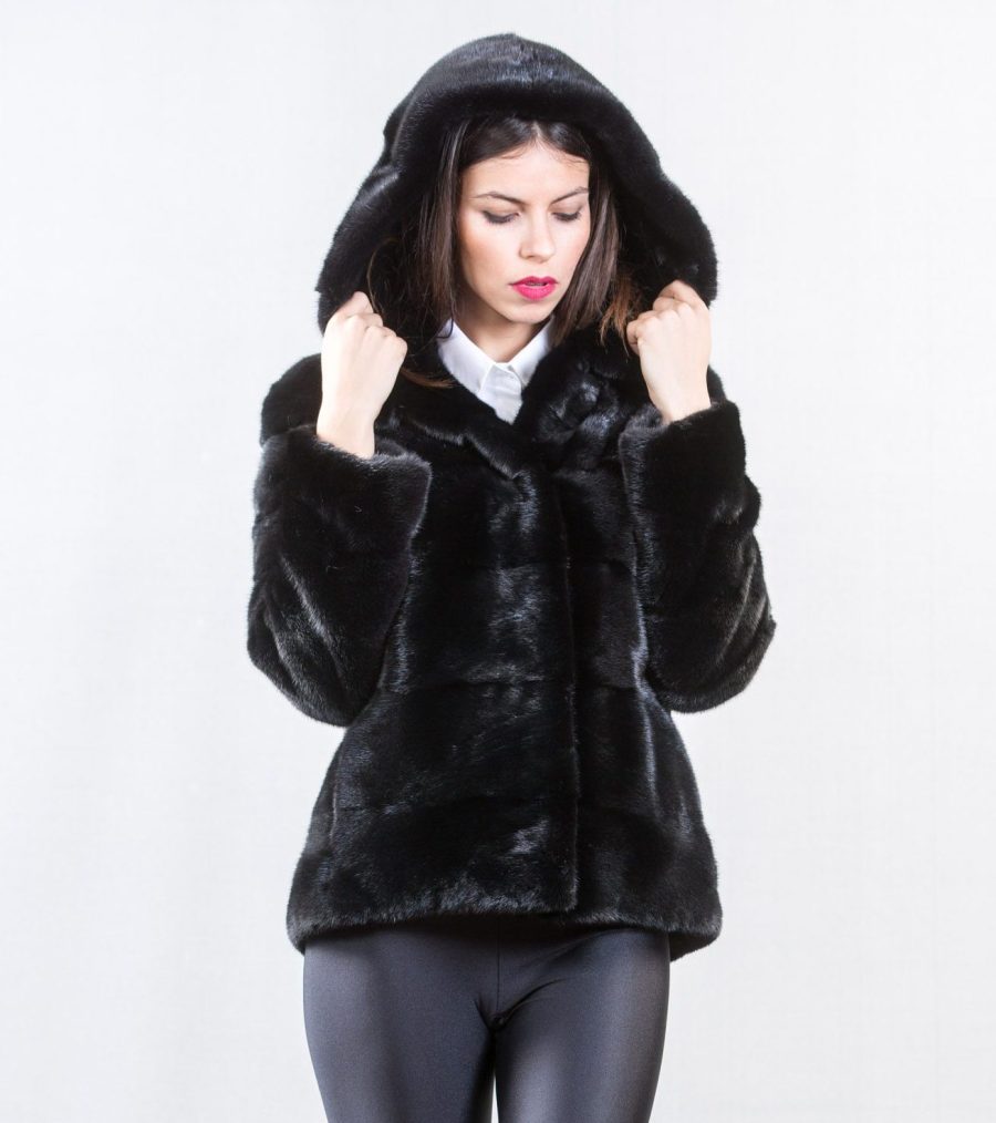 Blackglama Mink Fur Jacket With Hood