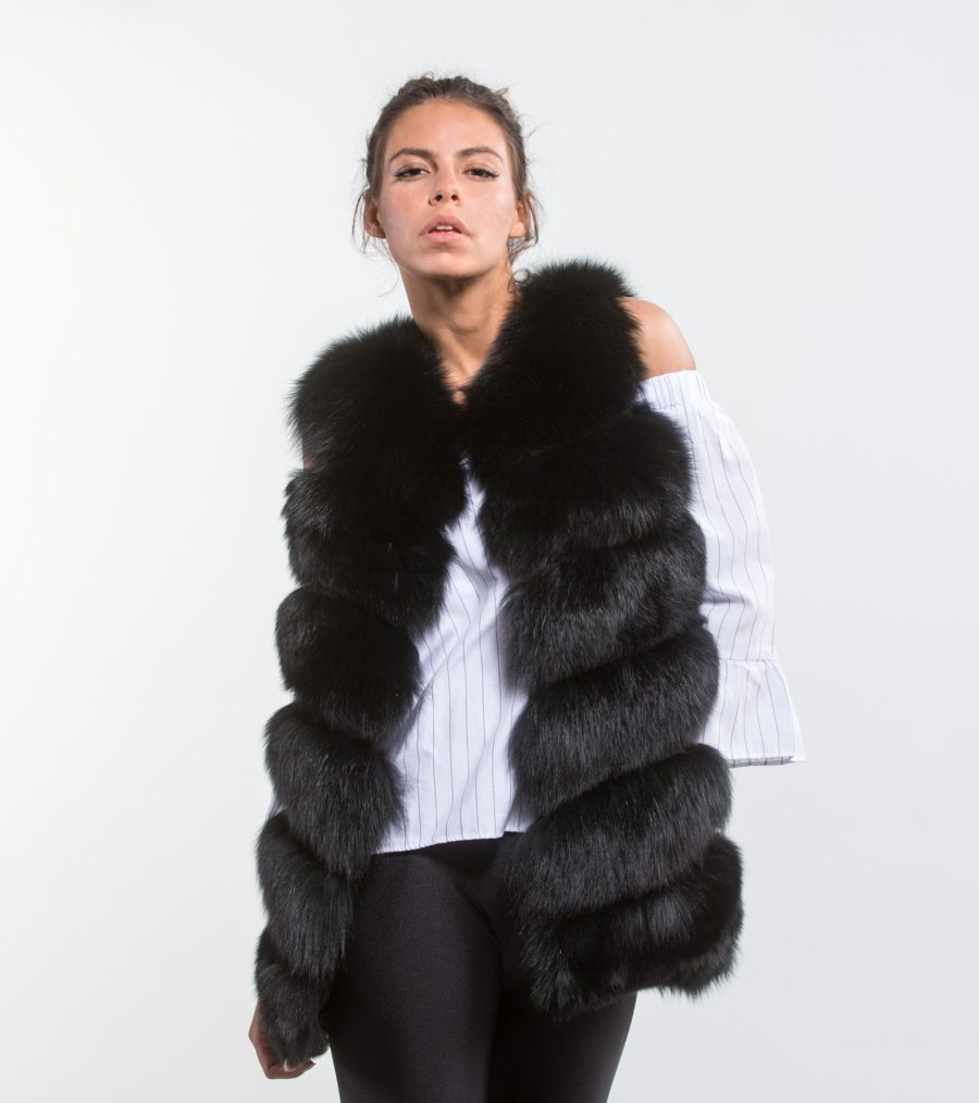 Black Fox Fur Vest
