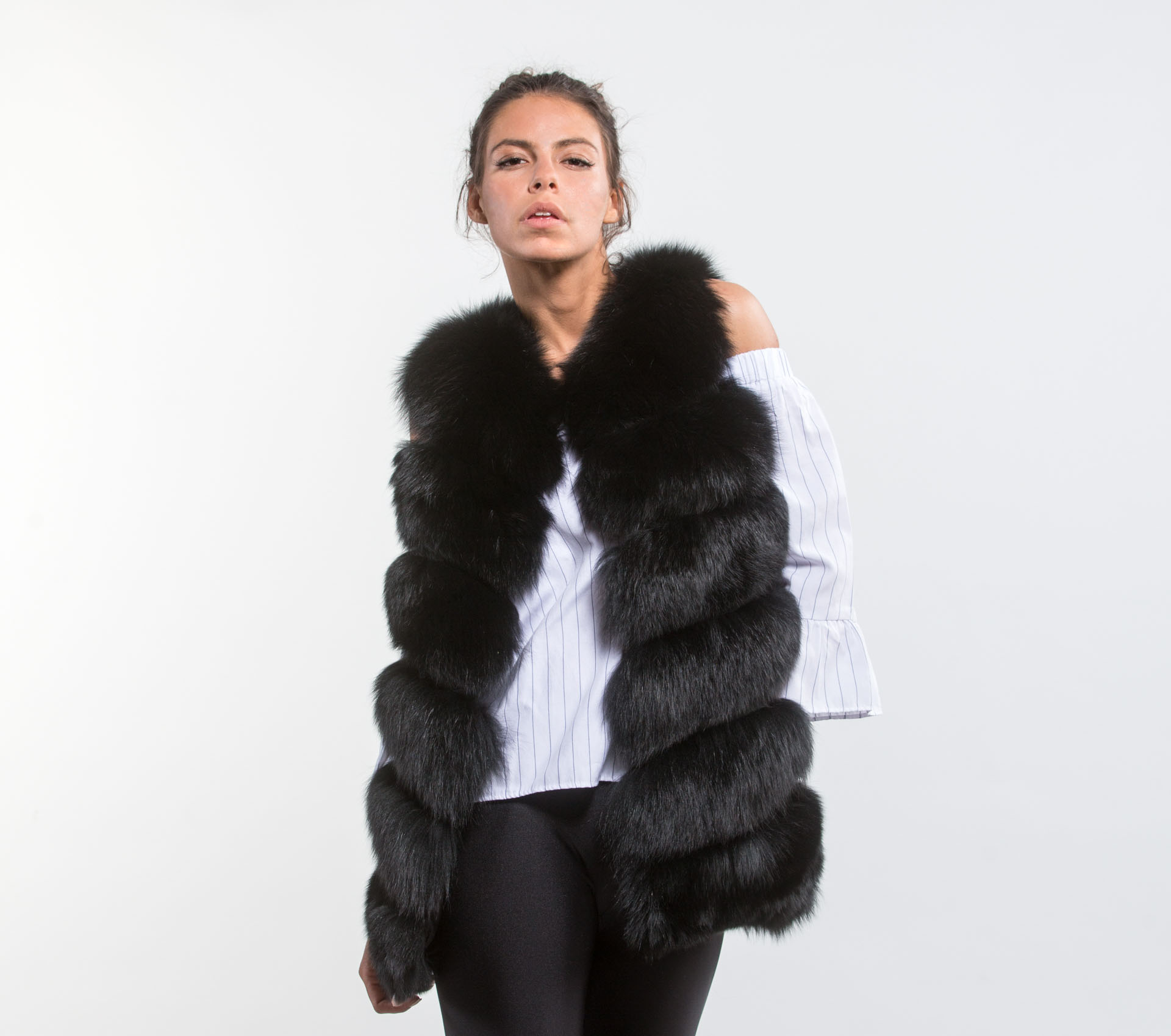 Black Fox Fur Vest - Made of 100% Real Fur - Haute Acorn