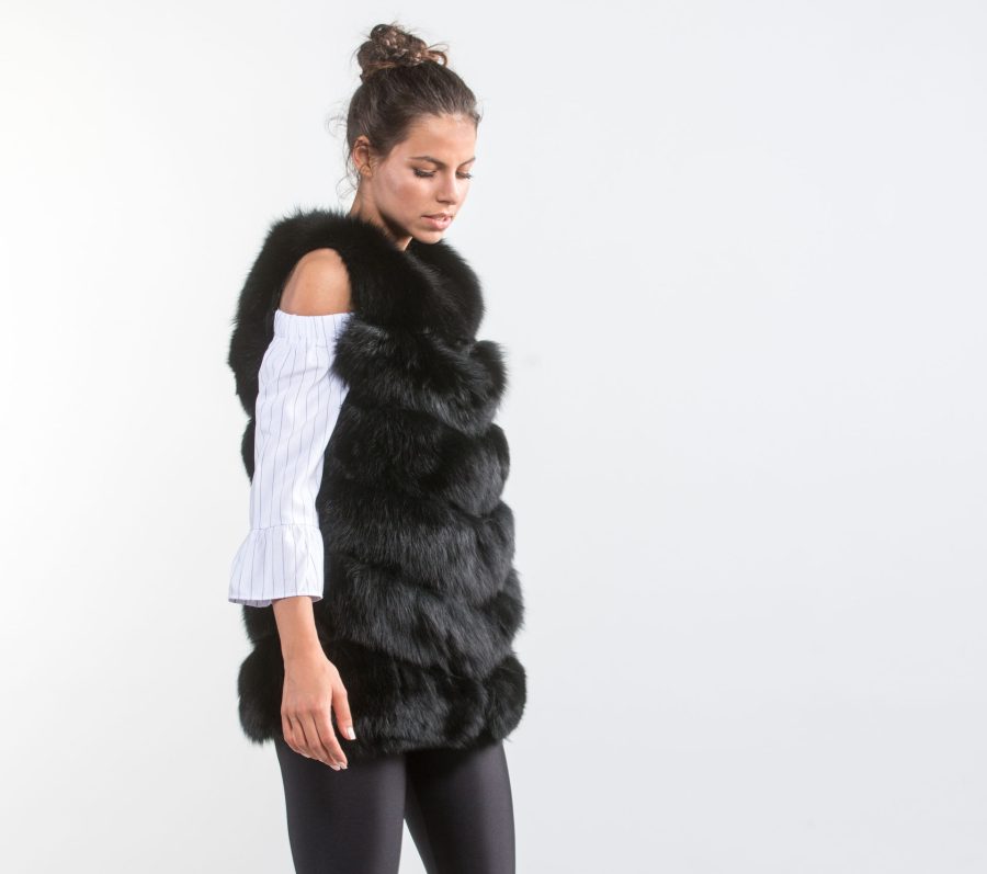 Black Fox Fur Vest