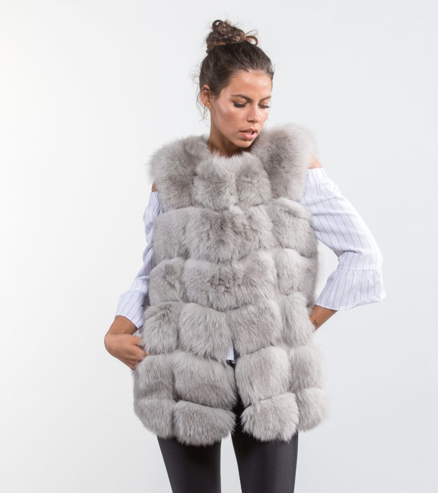 Light Grey Fox Fur Vest