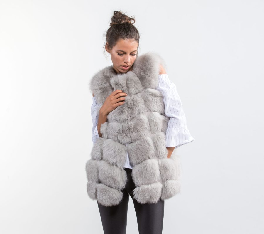 Light Grey Fox Fur Vest
