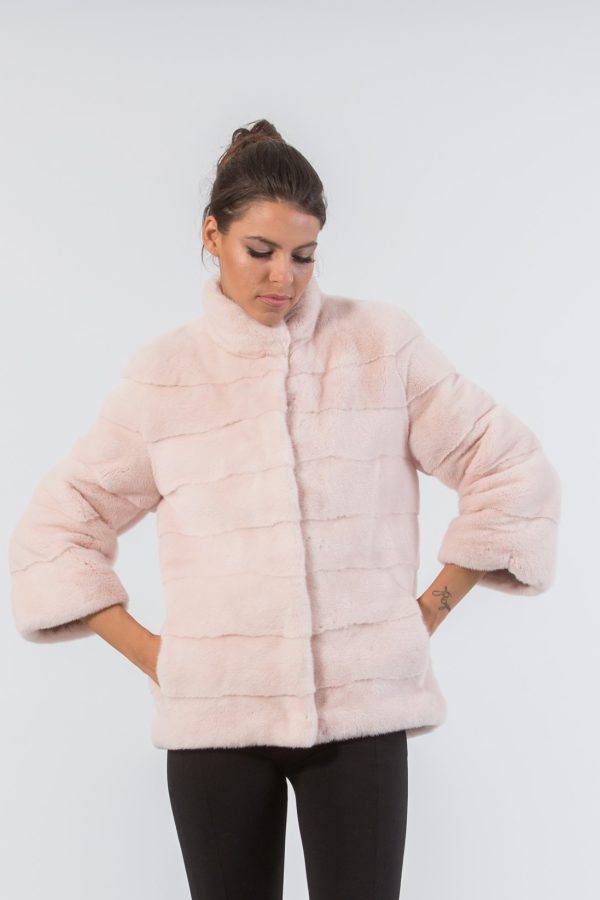 Pale Pink Mink Fur Jacket